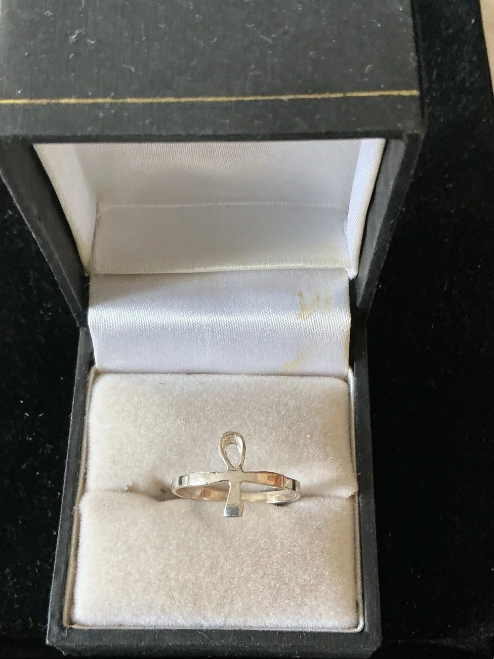 Sterling Silver Ankh Ring - Silver